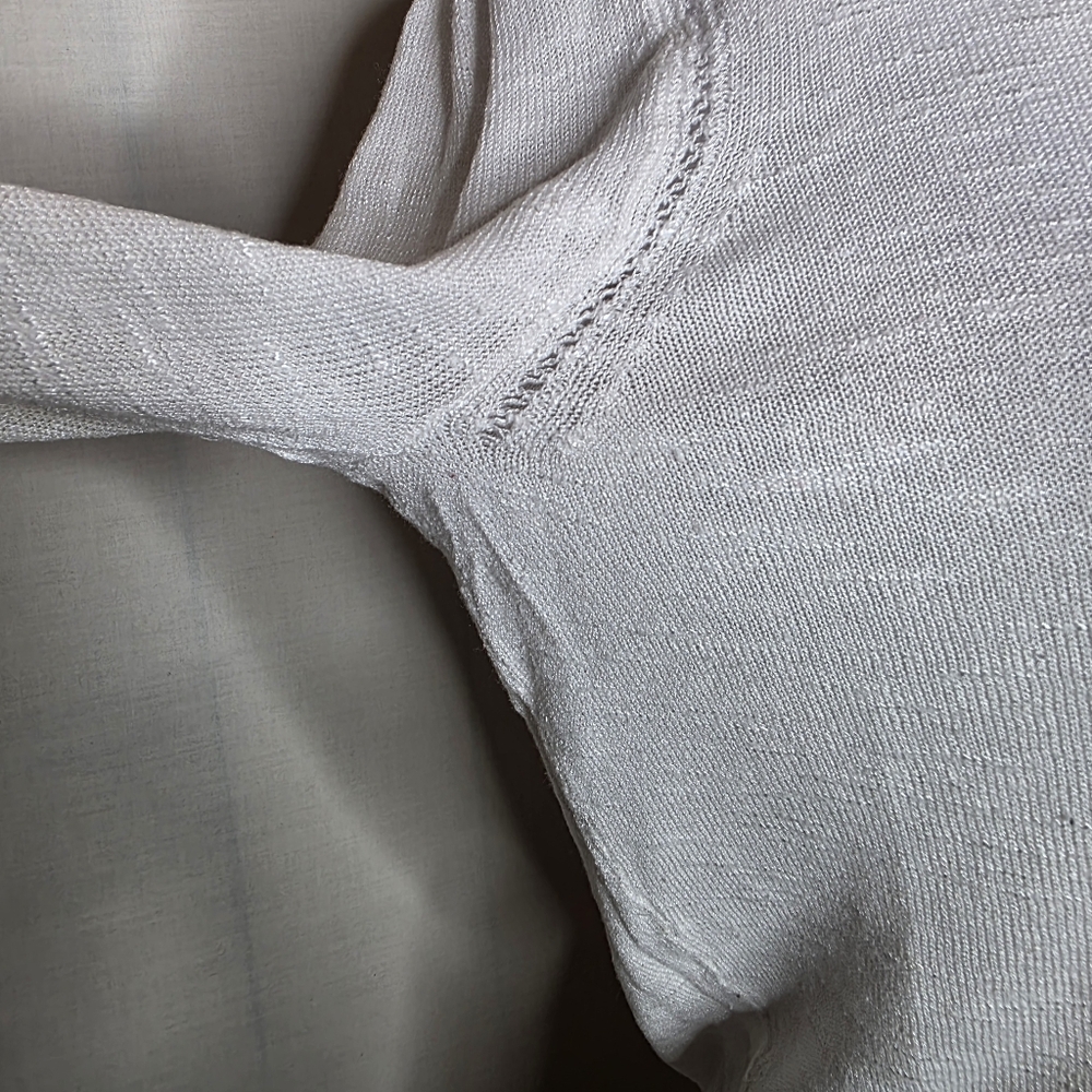 Lucky Brand Semi Sheer Long Sleeve Lightweight Sweater Ivory Size Large - Picture 4 of 7